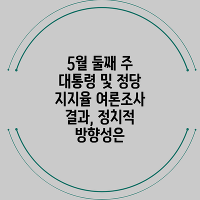5월 둘째 주 대통령 및 정당 지지율 여론조사 결과, 정치적 방향성은?