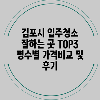 김포시 입주청소 잘하는 곳 TOP3: 평수별 가격비교 및 후기