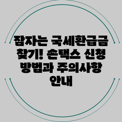 잠자는 국세환급금 찾기! 손택스 신청 방법과 주의사항 안내