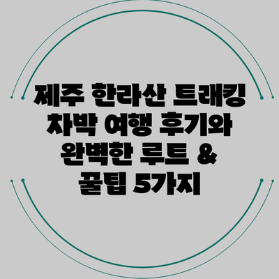 제주 한라산 트래킹 차박 여행 후기와 완벽한 루트 & 꿀팁 5가지