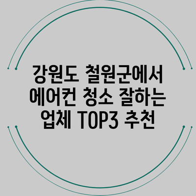 강원도 철원군에서 에어컨 청소 잘하는 업체 TOP3 추천