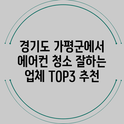 경기도 가평군에서 에어컨 청소 잘하는 업체 TOP3 추천