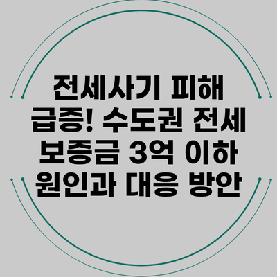 전세사기 피해 급증! 수도권 전세 보증금 3억 이하 원인과 대응 방안
