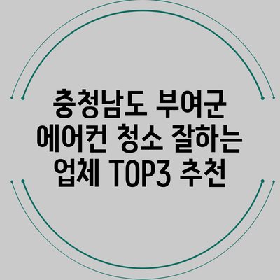 충청남도 부여군 에어컨 청소 잘하는 업체 TOP3 추천