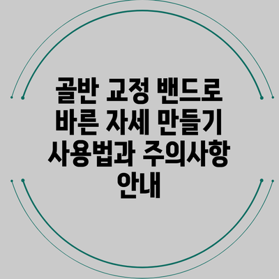 골반 교정 밴드로 바른 자세 만들기: 사용법과 주의사항 안내