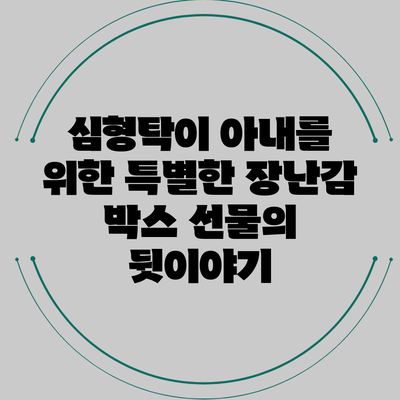 심형탁이 아내를 위한 특별한 장난감 박스 선물의 뒷이야기
