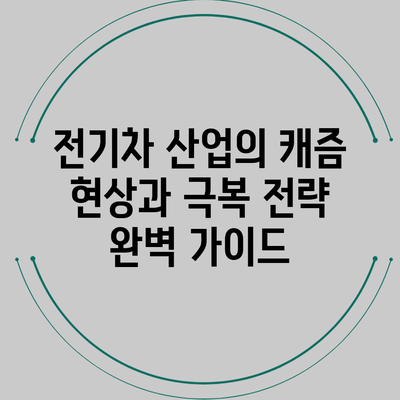 전기차 산업의 캐즘 현상과 극복 전략 완벽 가이드